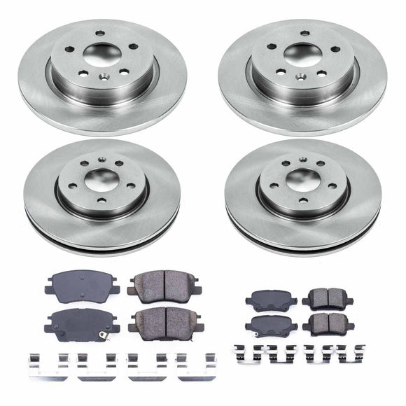 PowerStop OE Stock Replacement Low-Dust Ceramic Brake Pad and Rotor Kit
