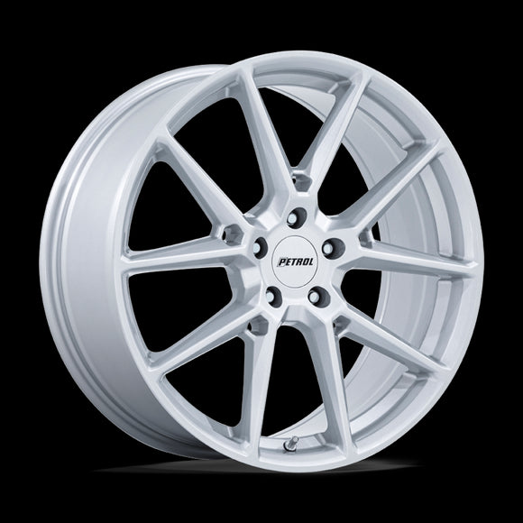 17x8 Petrol PE002 P1E Gloss Silver 5X120 ET35 CB74.1 Wheel