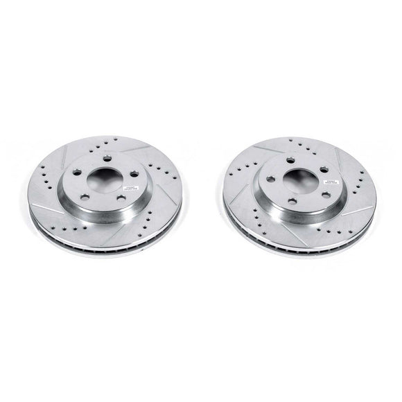 PowerStop Evolution Drilled Slotted Rotors Pair Front For Buick LeSabre