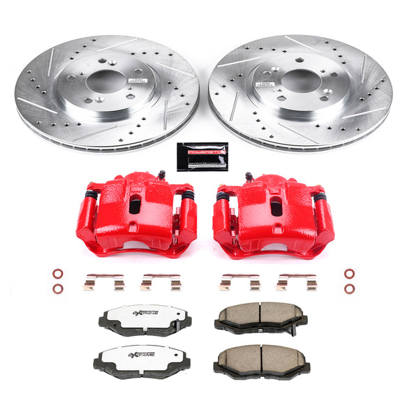 PowerStop Z26 Street Performance Ceramic Brake Pad, Drilled Slotted Rotor, and C