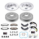 PowerStop Z36 Ceramic Brake Pads with Drilled Slotted Rotors and Drum Shoe Kit