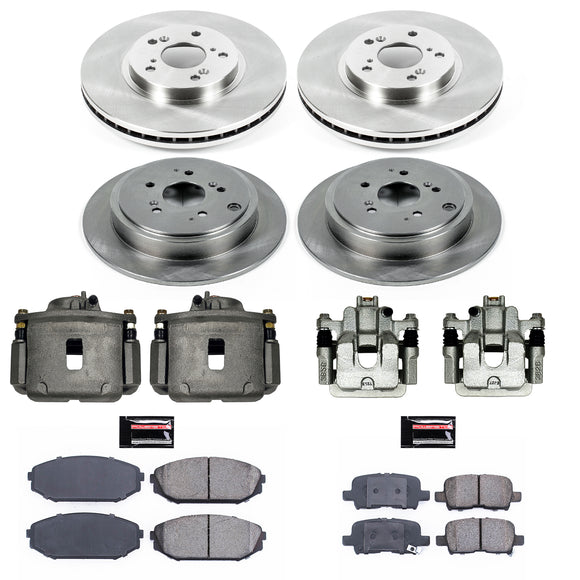 PowerStop OE Stock Replacement Low-Dust Ceramic Brake Pad, Rotor and Caliper Kit