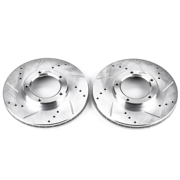 PowerStop Evolution Drilled Slotted Rotors Pair Front For Toyota Tacoma