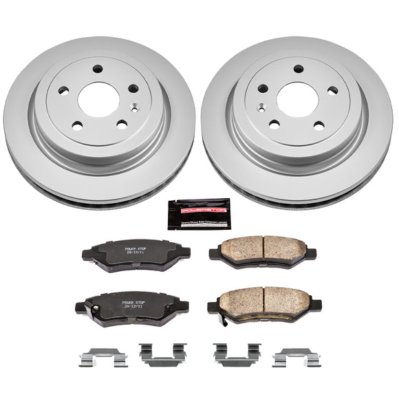 PowerStop Genuine Geomet Coated Rotor and Low-Dust Ceramic Brake Pad Kit