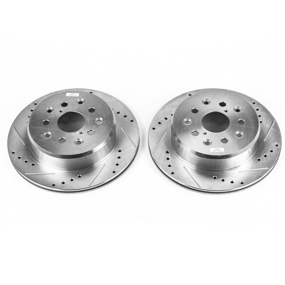 PowerStop Evolution Drilled Slotted Rotors Pair Rear For Lexus SC400