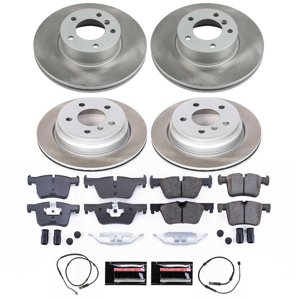 PowerStop Semi-Coated Rotor and Low-Dust Ceramic Brake Pad Kit