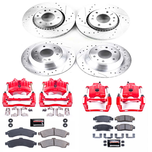 PowerStop Z23 Daily Driver Carbon-Fiber Ceramic Pads Drilled & Slotted Rotor & C