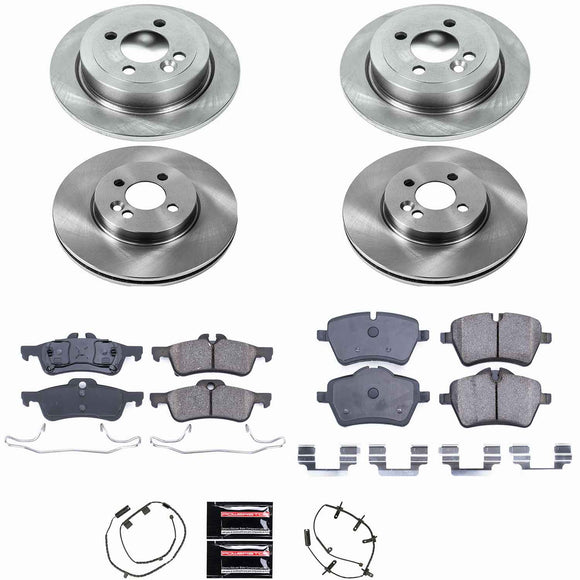 PowerStop OE Stock Replacement Low-Dust Ceramic Brake Pad and Rotor Kit