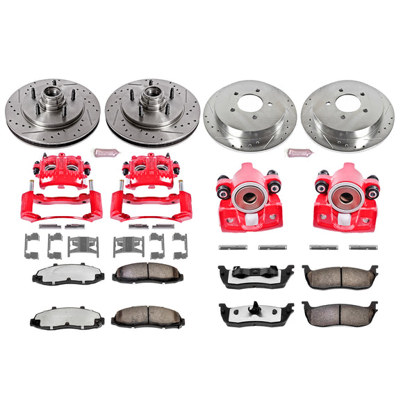 PowerStop Z36 Truck and SUV Ceramic Brake Pad, Drilled & Slotted Rotor, and Cali