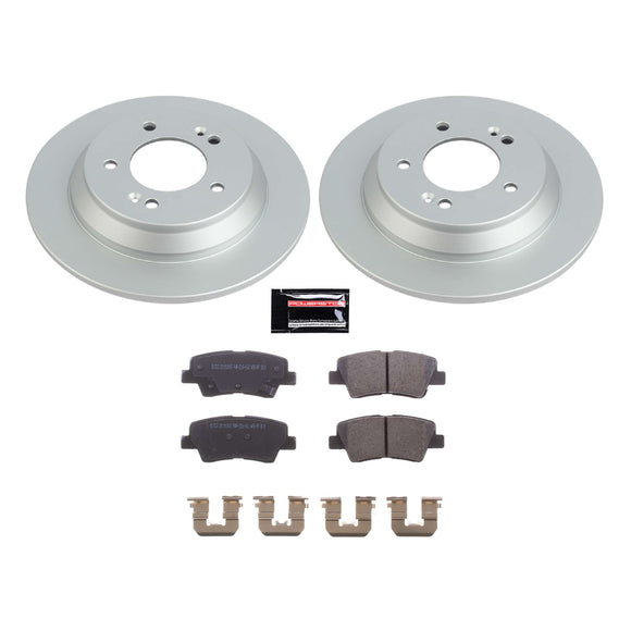 PowerStop Genuine Geomet Coated Rotor and Low-Dust Ceramic Brake Pad Kit