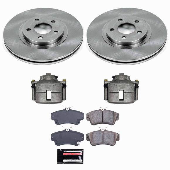 PowerStop OE Stock Replacement Low-Dust Ceramic Brake Pad, Rotor and Caliper Kit