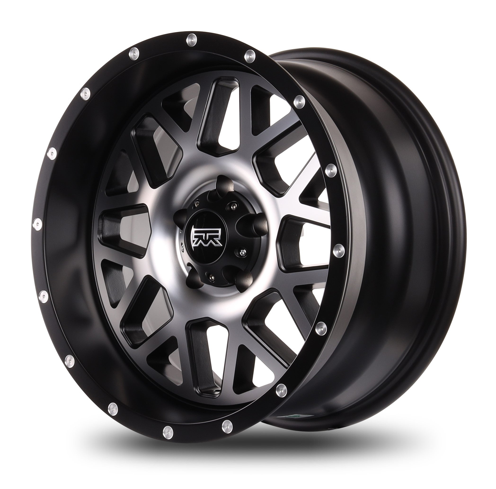 18x9 Mudder Trucker MT859 Mutiny Black Machined 5x127 5x5 ET-12 Wheel Rim