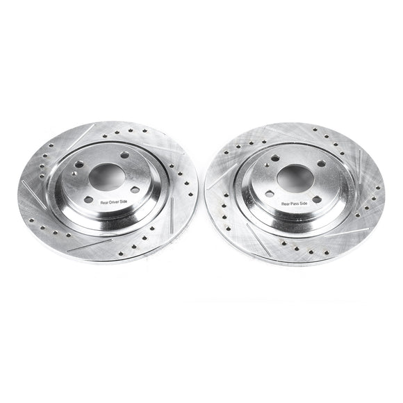 PowerStop Evolution Drilled Slotted Rotors Pair Rear For Mazda Miata