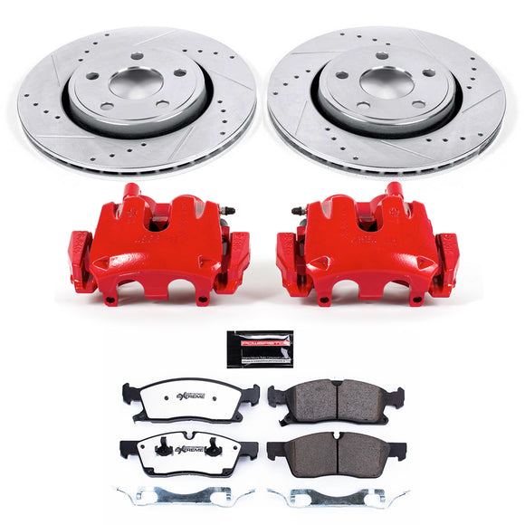 PowerStop Z36 Truck and SUV Ceramic Brake Pad, Drilled & Slotted Rotor, and Cali