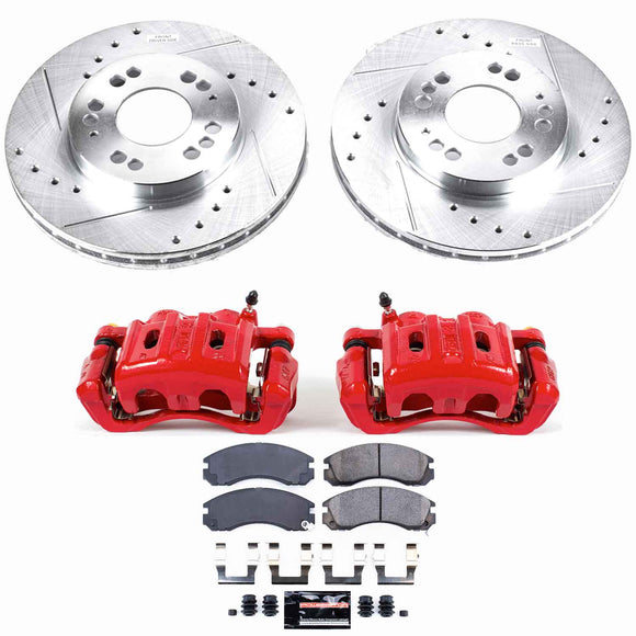 PowerStop Z23 Daily Driver Carbon-Fiber Ceramic Pads Drilled & Slotted Rotor & C