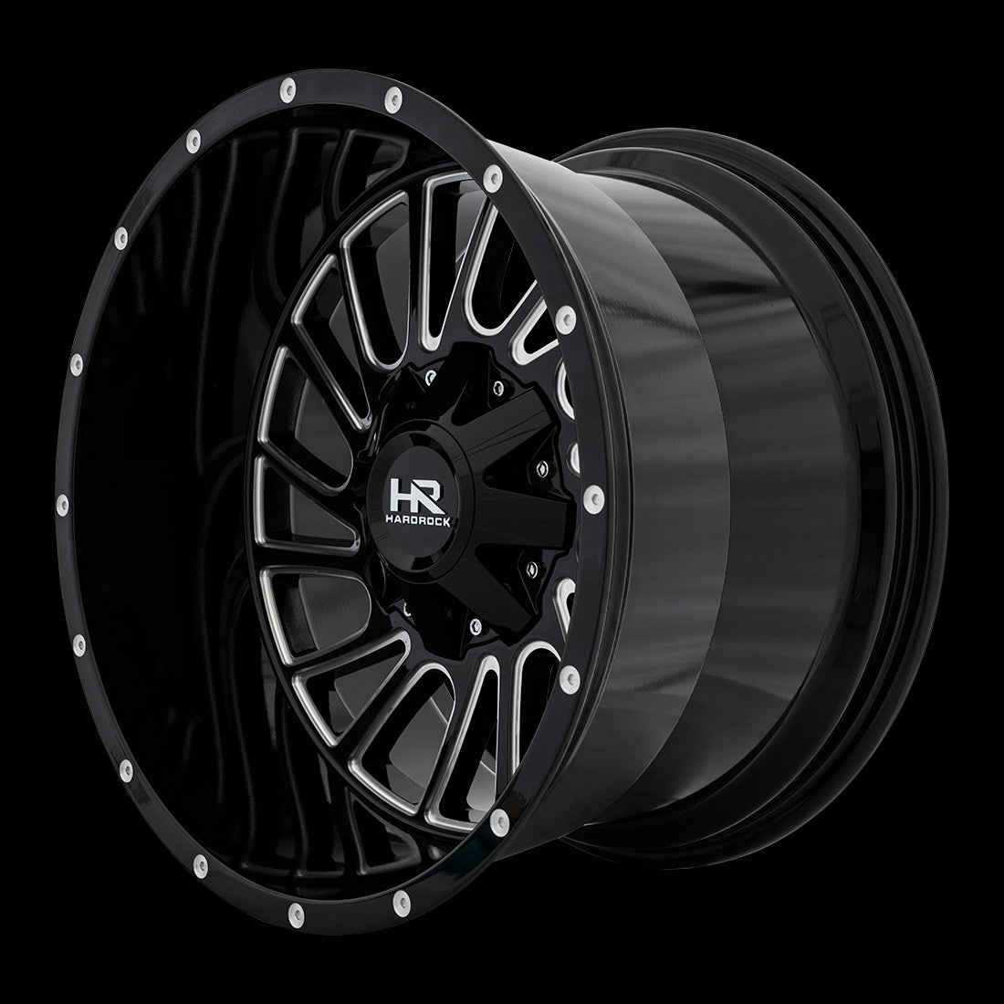 20x12 Hardrock Overdrive Gloss Black Milled 8x165.1 ET-51 wheel/rim