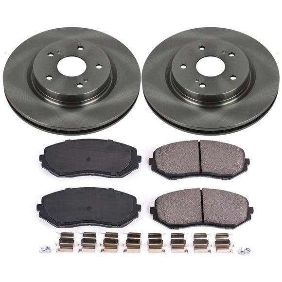 PowerStop OE Stock Replacement Low-Dust Ceramic Brake Pad and Rotor Kit