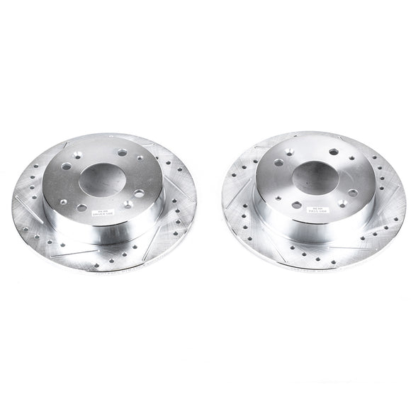PowerStop Evolution Drilled Slotted Rotors Pair Rear For Acura CL