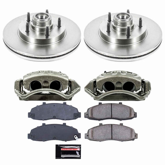 PowerStop OE Stock Replacement Low-Dust Ceramic Brake Pad, Rotor and Caliper Kit