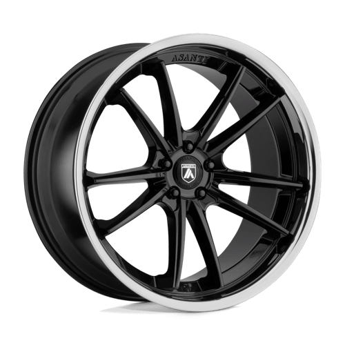 20X9 Asanti Black ABL-23 Sigma Gloss Black Chrome Lip 5X112 ET25 Wheel Rim