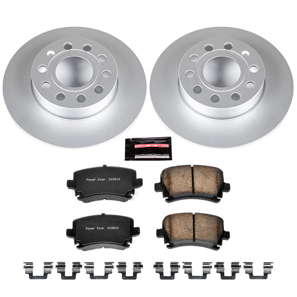 PowerStop Genuine Geomet Coated Rotor and Carbon-Fiber Ceramic Brake Pad Kit