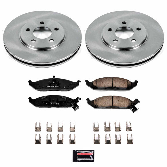 PowerStop OE Stock Replacement Low-Dust Ceramic Brake Pad and Rotor Kit