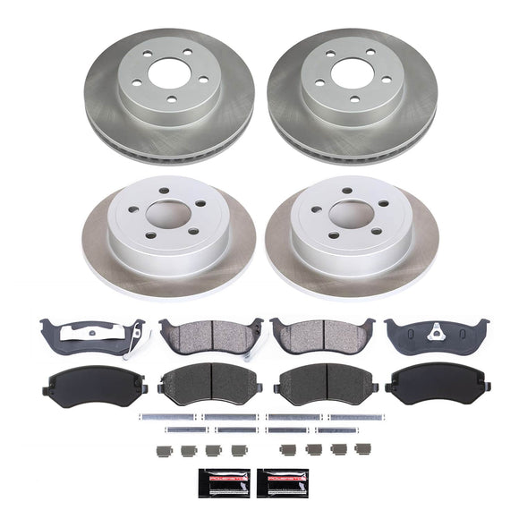 PowerStop Semi-Coated Rotor and Low-Dust Ceramic Brake Pad Kit