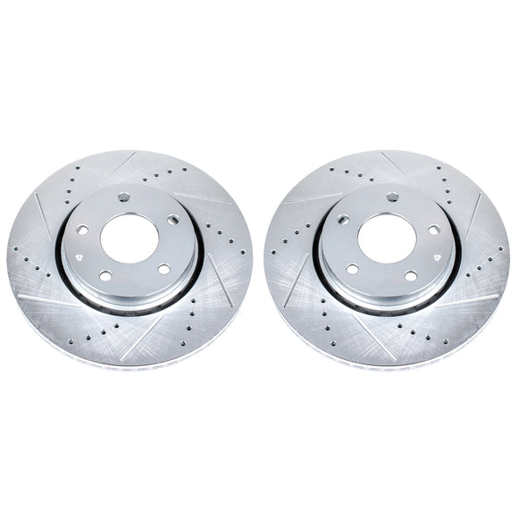 PowerStop Evolution Drilled Slotted Rotors Pair Front For Mazda CX-5