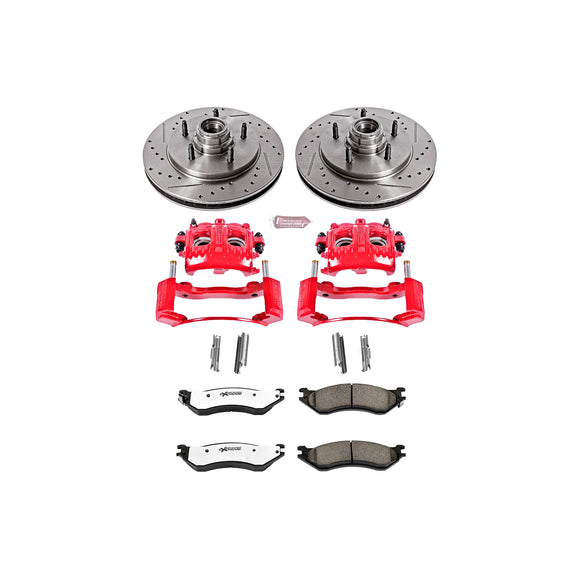 PowerStop Z36 Truck and SUV Ceramic Brake Pad, Drilled & Slotted Rotor, and Cali