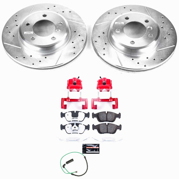 PowerStop Z26 Street Performance Ceramic Brake Pad, Drilled Slotted Rotor, and C