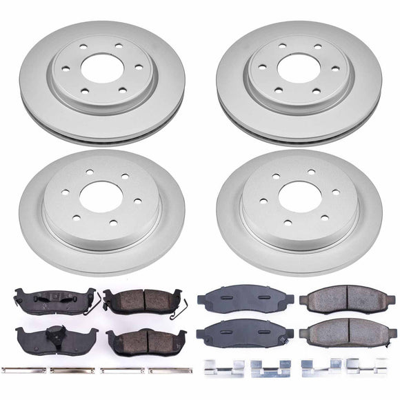 PowerStop Genuine Geomet Coated Rotor and Low-Dust Ceramic Brake Pad Kit