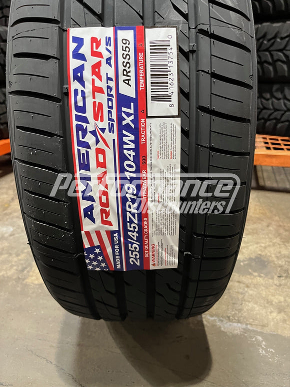 255/45ZR19 American Roadstar Sport A/S 104W BSW SL 255 45 19 2554519