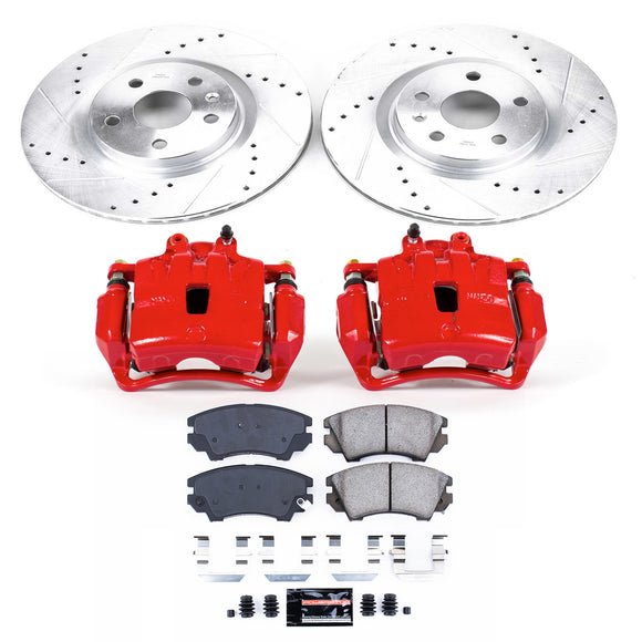 PowerStop Z23 Daily Driver Carbon-Fiber Ceramic Pads Drilled & Slotted Rotor & C