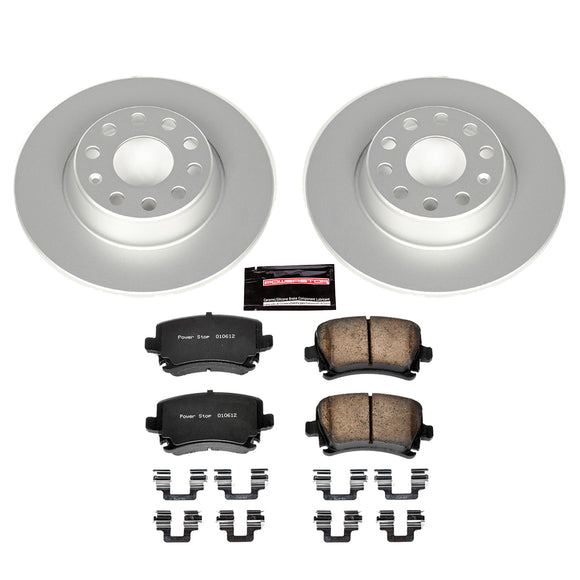 PowerStop Genuine Geomet Coated Rotor and Carbon-Fiber Ceramic Brake Pad Kit