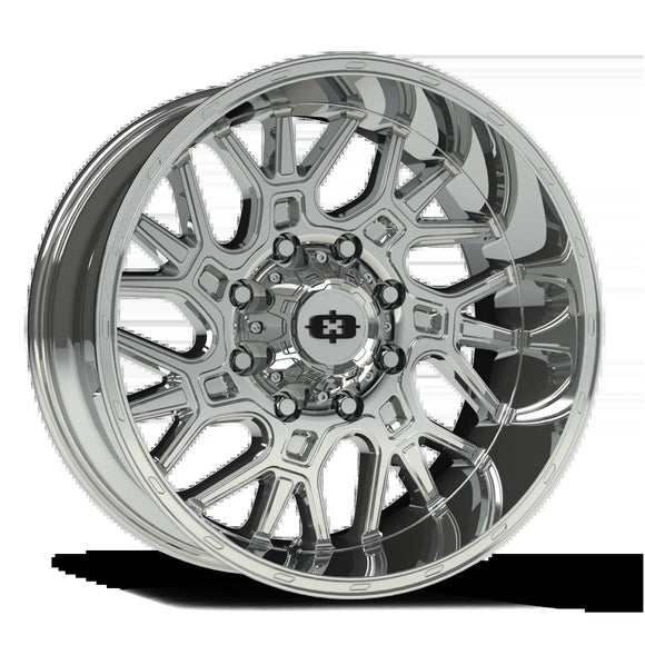 22x10 Vision 404 Brawl Chrome Wheel 8x180 ET-19 CB124.2