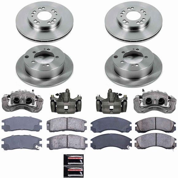 PowerStop OE Stock Replacement Low-Dust Ceramic Brake Pad, Rotor and Caliper Kit