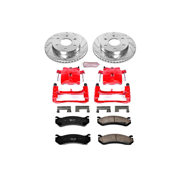 PowerStop Z23 Daily Driver Carbon-Fiber Ceramic Pads Drilled & Slotted Rotor & C