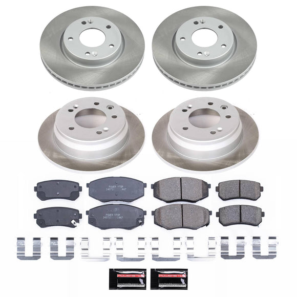 PowerStop Semi-Coated Rotor and Low-Dust Ceramic Brake Pad Kit