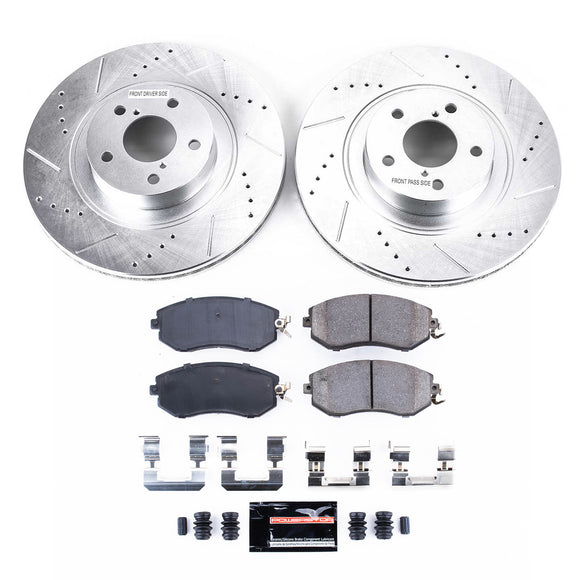 PowerStop Z23 Daily Driver Carbon-Fiber Ceramic Brake Pad and Drilled & Slotted