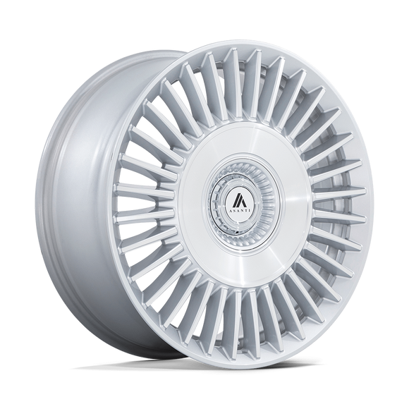 22X9 Asanti Black ABL-40 Tiara Silver 5X112 5X120 ET27 Wheel Rim