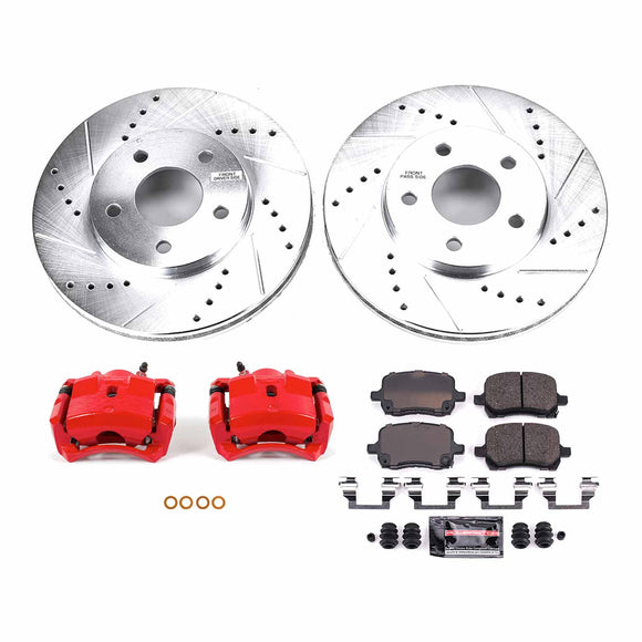 PowerStop Z23 Daily Driver Carbon-Fiber Ceramic Pads Drilled & Slotted Rotor & C