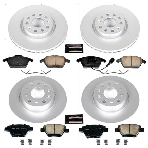 PowerStop Genuine Geomet Coated Rotor and Carbon-Fiber Ceramic Brake Pad Kit