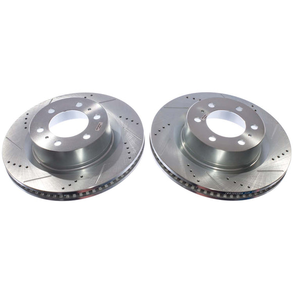 PowerStop Evolution Drilled Slotted Rotors Pair Front For Toyota Tundra
