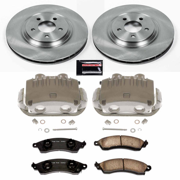 PowerStop OE Stock Replacement Low-Dust Ceramic Brake Pad, Rotor and Caliper Kit