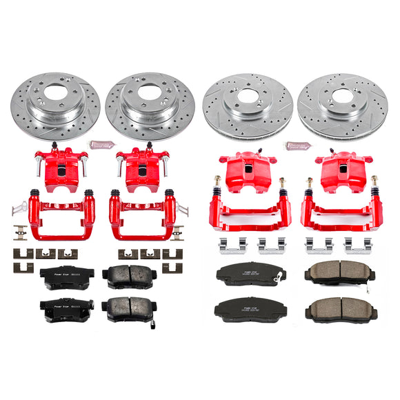 PowerStop Z23 Daily Driver Carbon-Fiber Ceramic Pads Drilled & Slotted Rotor & C