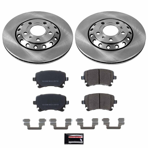 PowerStop OE Stock Replacement Low-Dust Ceramic Brake Pad and Rotor Kit