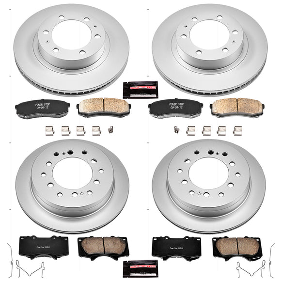 PowerStop Genuine Geomet Coated Rotor and Low-Dust Ceramic Brake Pad Kit