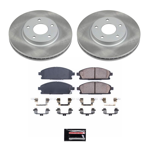 PowerStop Semi-Coated Rotor and Low-Dust Ceramic Brake Pad Kit