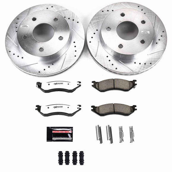 PowerStop Z36 Carbon-Fiber Ceramic Brake Pad with Drilled and Slotted Rotor Kit