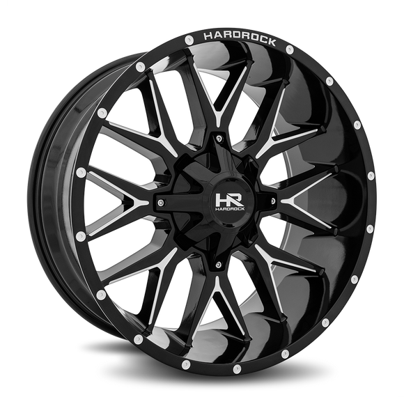 22x10 Hardrock Affliction Gloss Black Milled 5x127/139.7 ET-19 wheel/rim